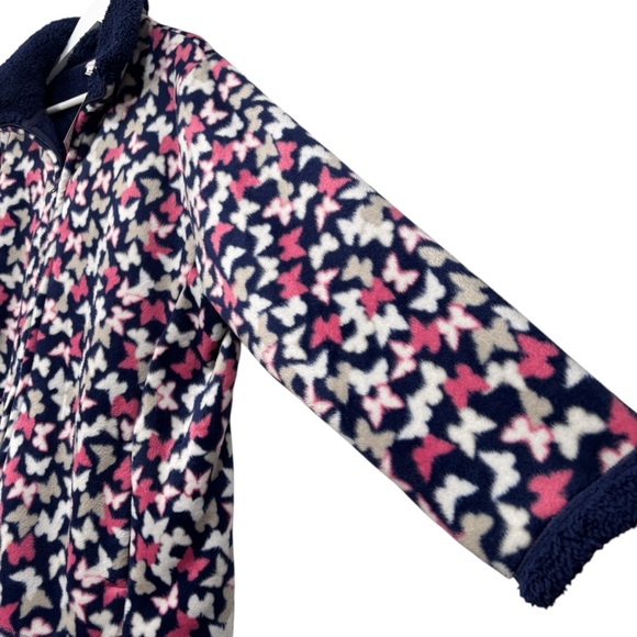 Julipa Butterfly Fleece Navy Blue Pink Jacket Women's Size 16 NWT - Picture 5 of 13